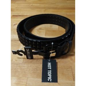 Hot Topic Black Out Pyramid Stud Belt 2X Men Women Unisex 44" - 46" NEW Goth Emo